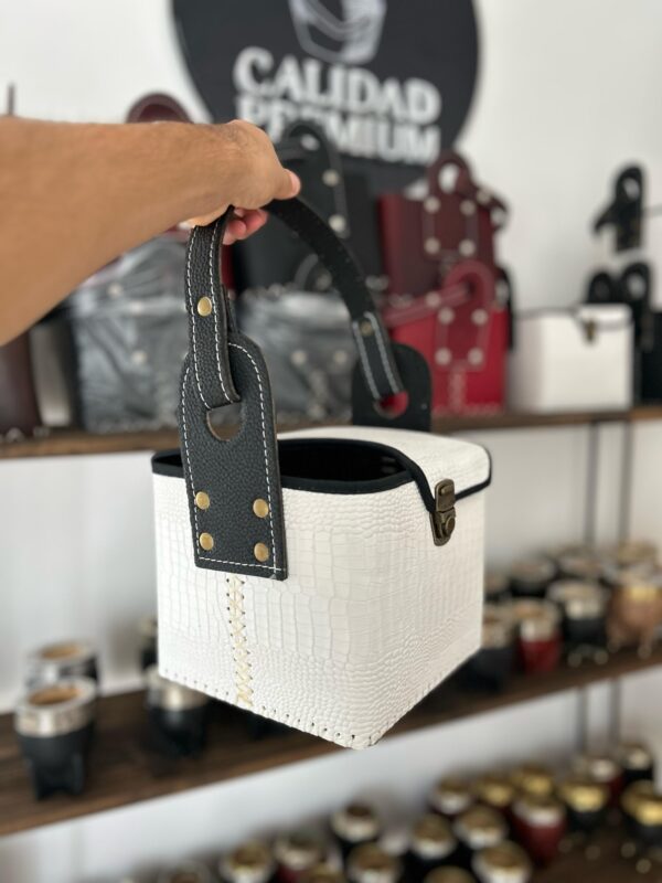 Canasta eco cuero croco para Mate